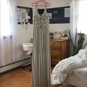 black and white striped maxi dress